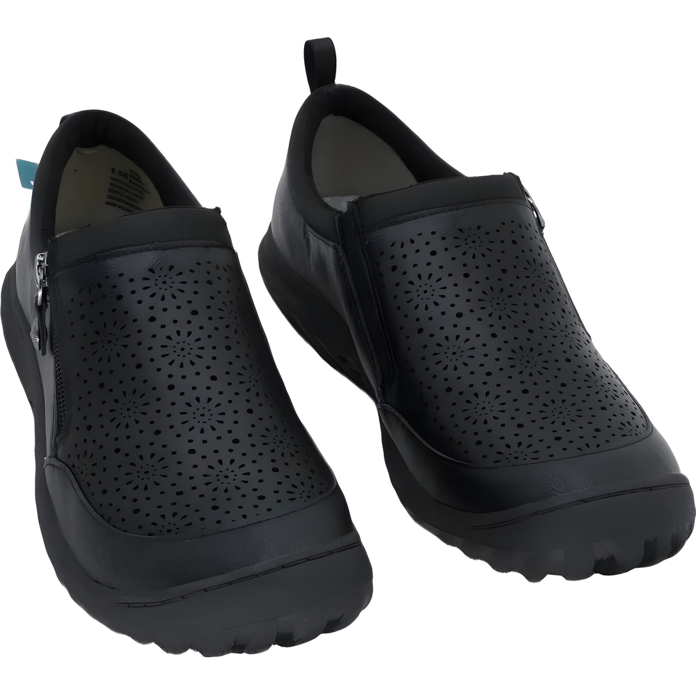 JBU Womens Avery Round Toe Slip On Flat Black Size 8.5M